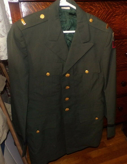 United States Army Dress Jacket (Green, Size 38L) with 1st Army Division Patch