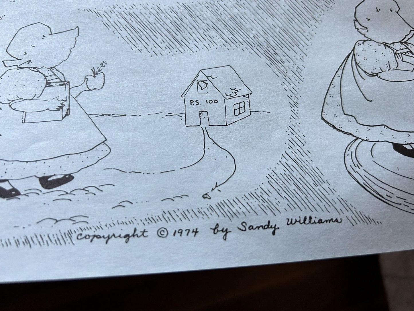 SHEET OF DRAWINGS BY SANDY WILLIAMS 1974