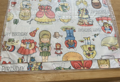 HALLMARK BIRTHDAY GIFT WRAP--PAPER DOLLS NEW