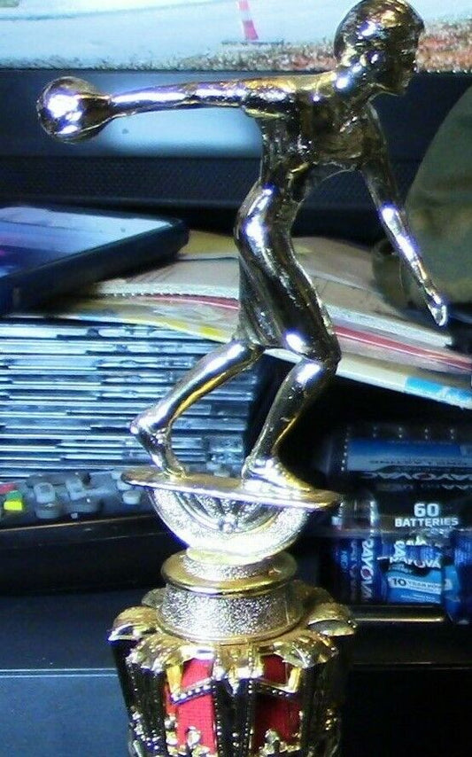 Bowling Trophy (Ready for a new engraving plate) 15" Tall