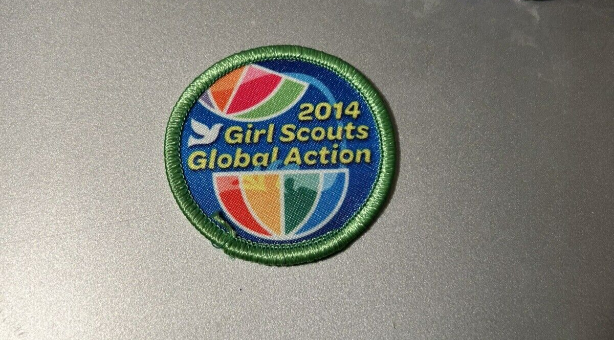 Official Girl Scout "2014 Girl Scouts Global Action" Badge Patch