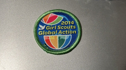 Official Girl Scout "2014 Girl Scouts Global Action" Badge Patch