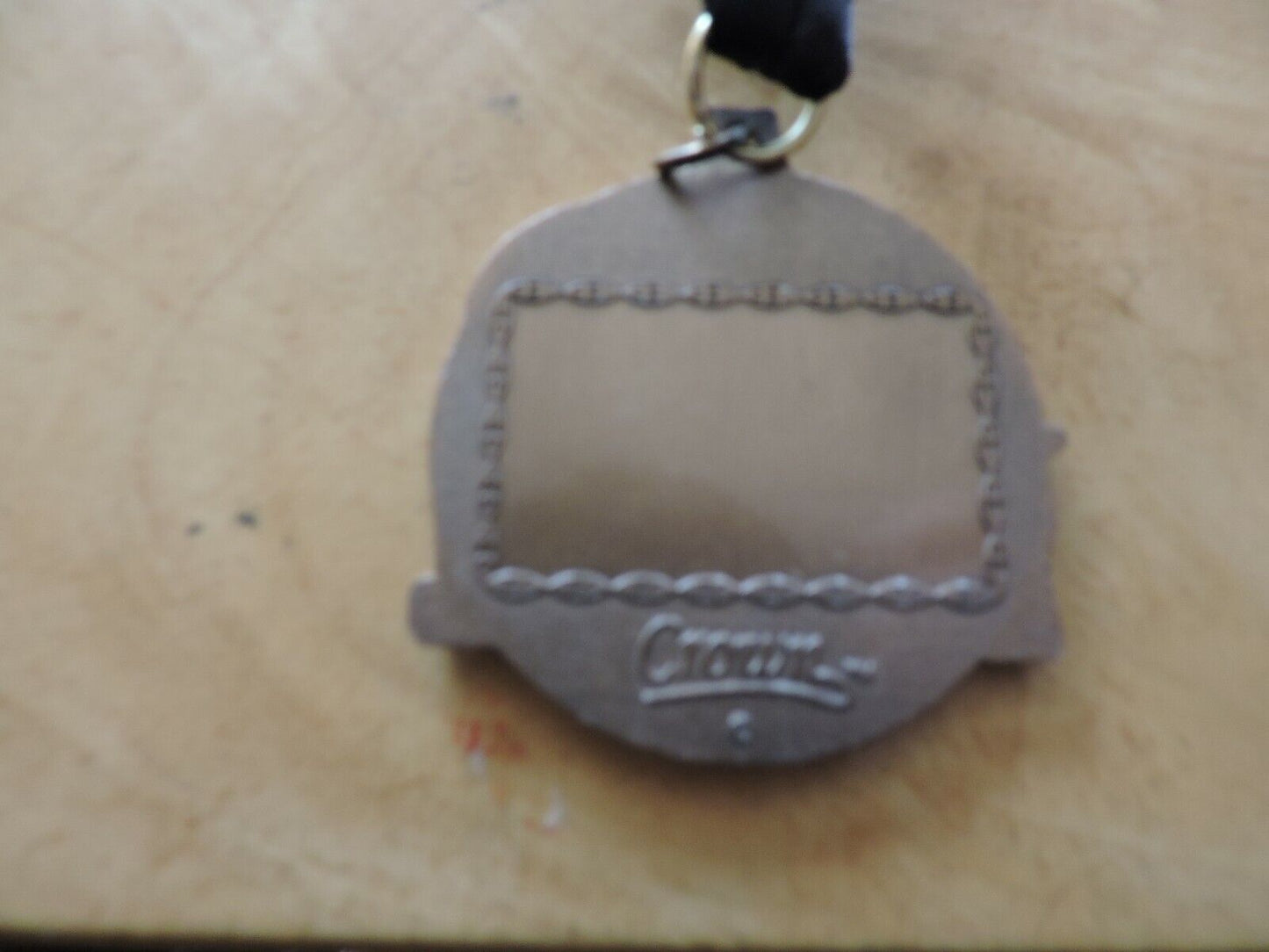 DODGEBALL  2 INCH  MEDAL WITH 2019  BLACK RIBBON  ENGRAVABLE