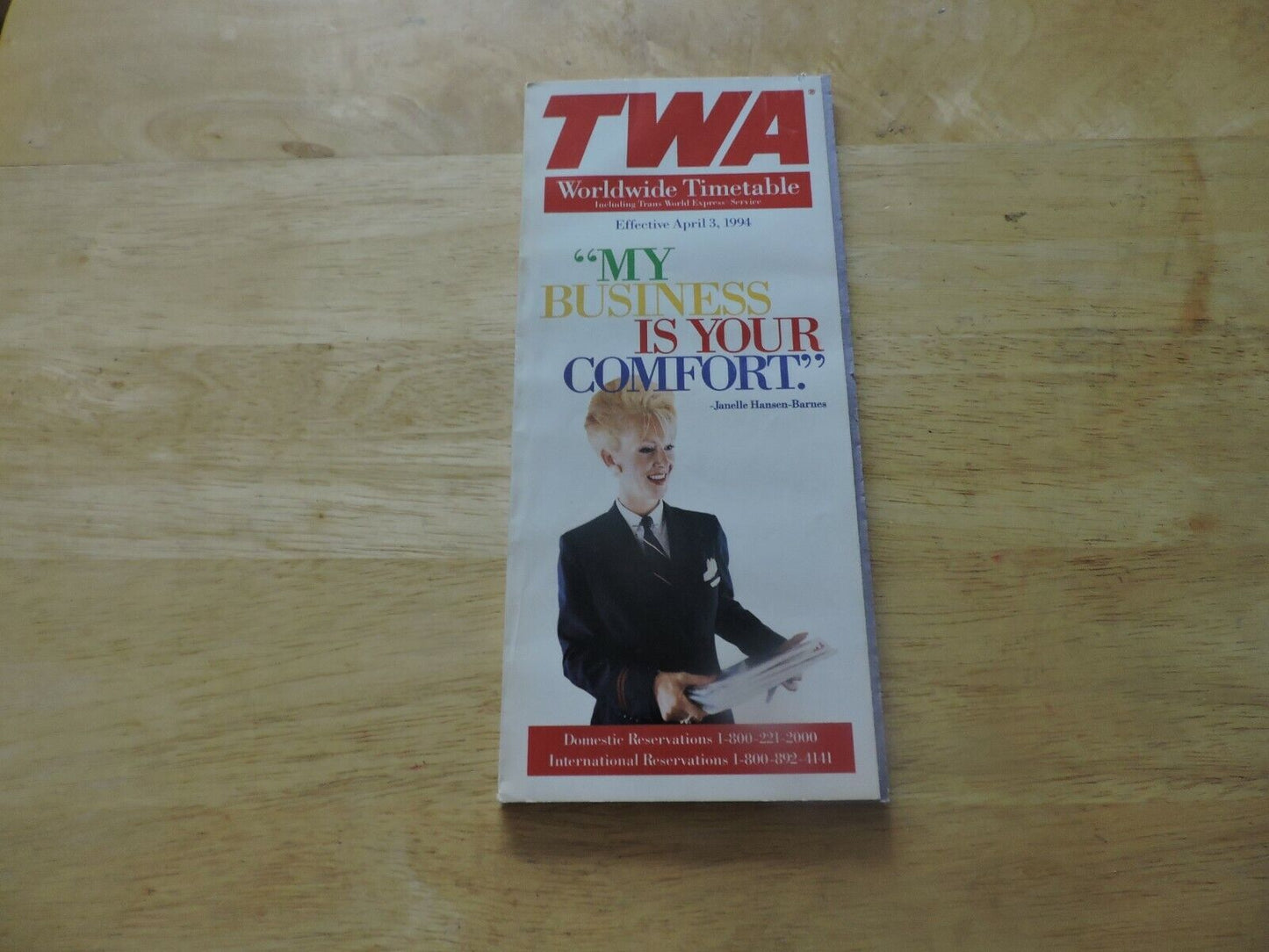TWA Timeline Effective April 3 1994