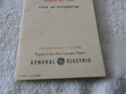 GE TUBE LIST PRICES, AUGUST 30, 1969