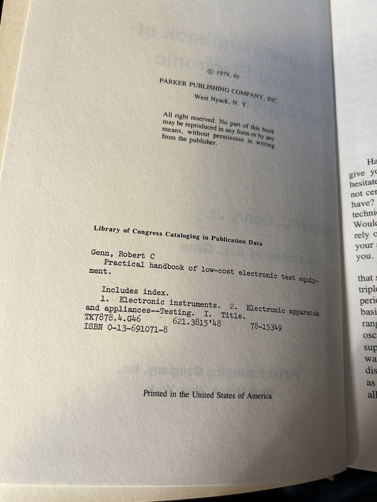 Hardcover: Practical Handbook of low-cost electronic test equipment, 1979