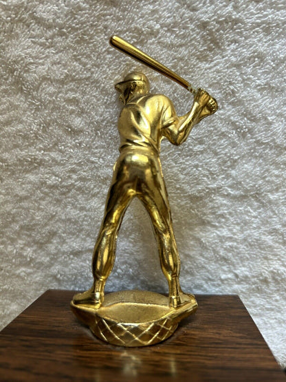 TROPHY: BATTER --METAL--WOOD BASE-- 5.5X 4X4 INCHES