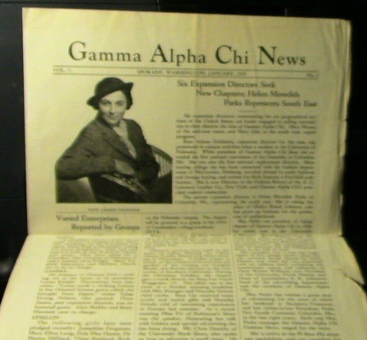 1935 University of Missouri, Gamma Alpha Chi Fraternity Newsletter