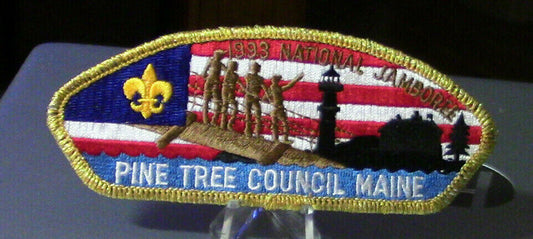 BSA Council Patch: 1999 National Jamboree Pine Tree Council, Maine Patch (Gold)