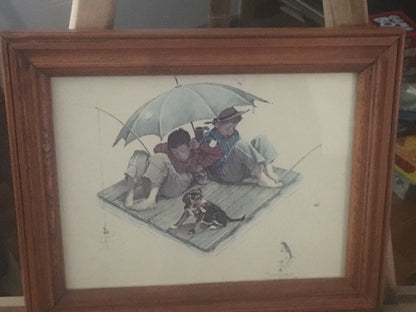 Norman Rockwell Print: Children Fishing