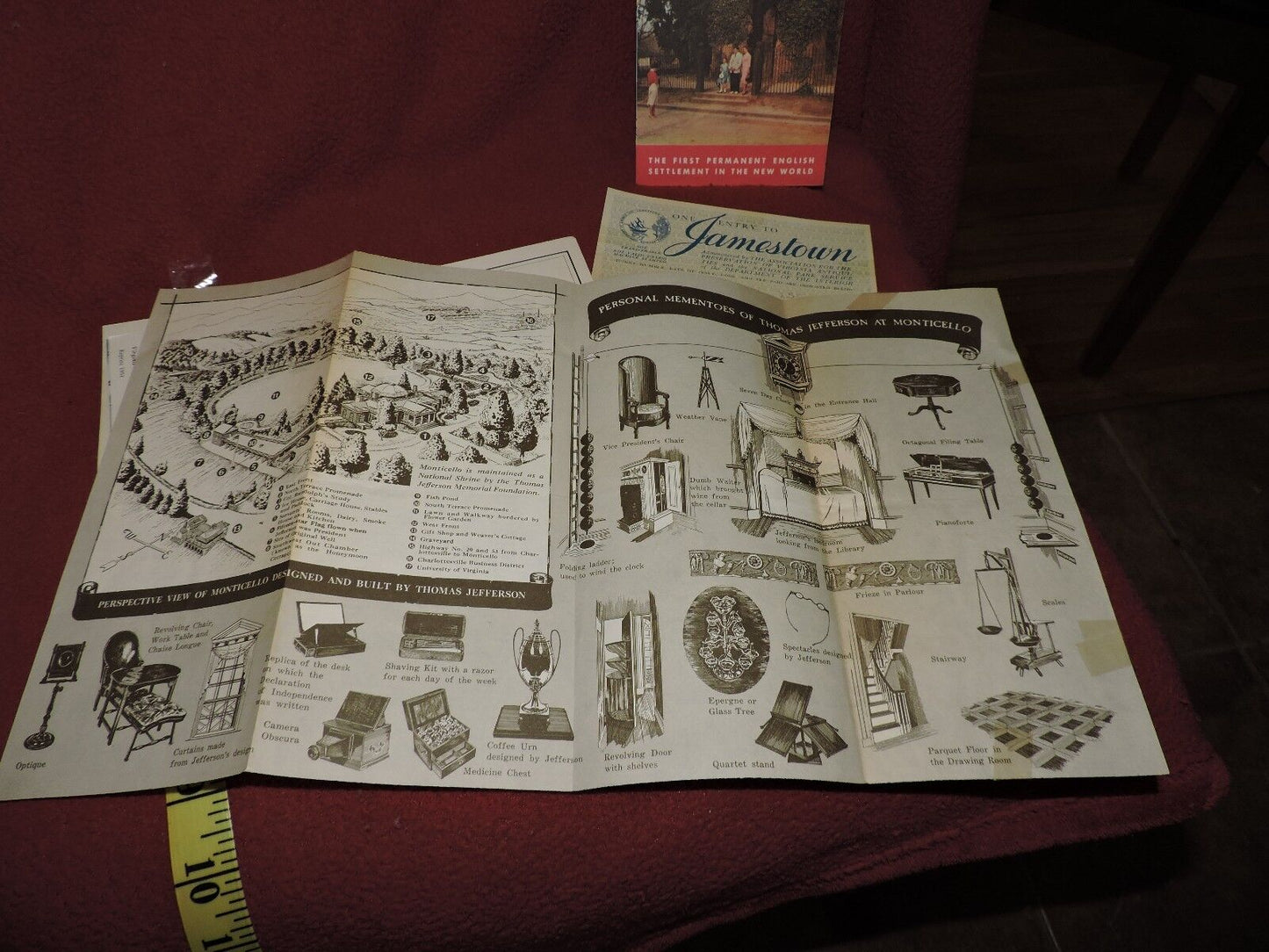 VINTAGE OLD TRAVEL  BROCHURES FROM VIRGINIA--LOT OF 5 PIECES