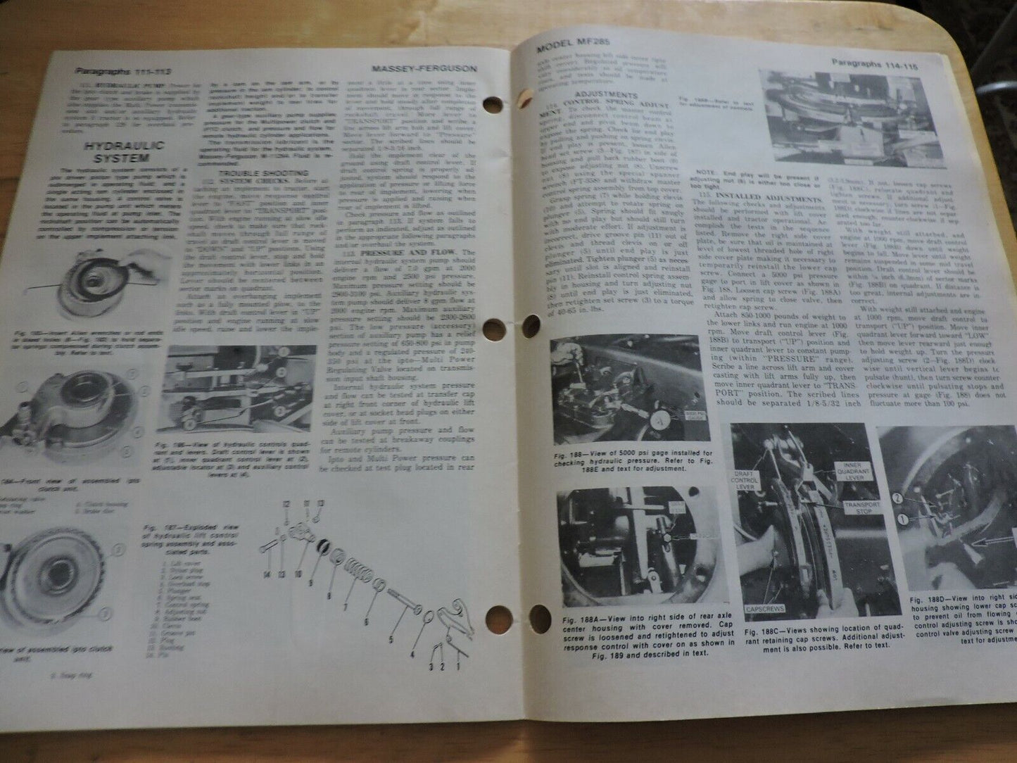 MASSEY-FERGUSON SHOP MANUAL: MODEL MF285: MANUAL # MF-36 1977