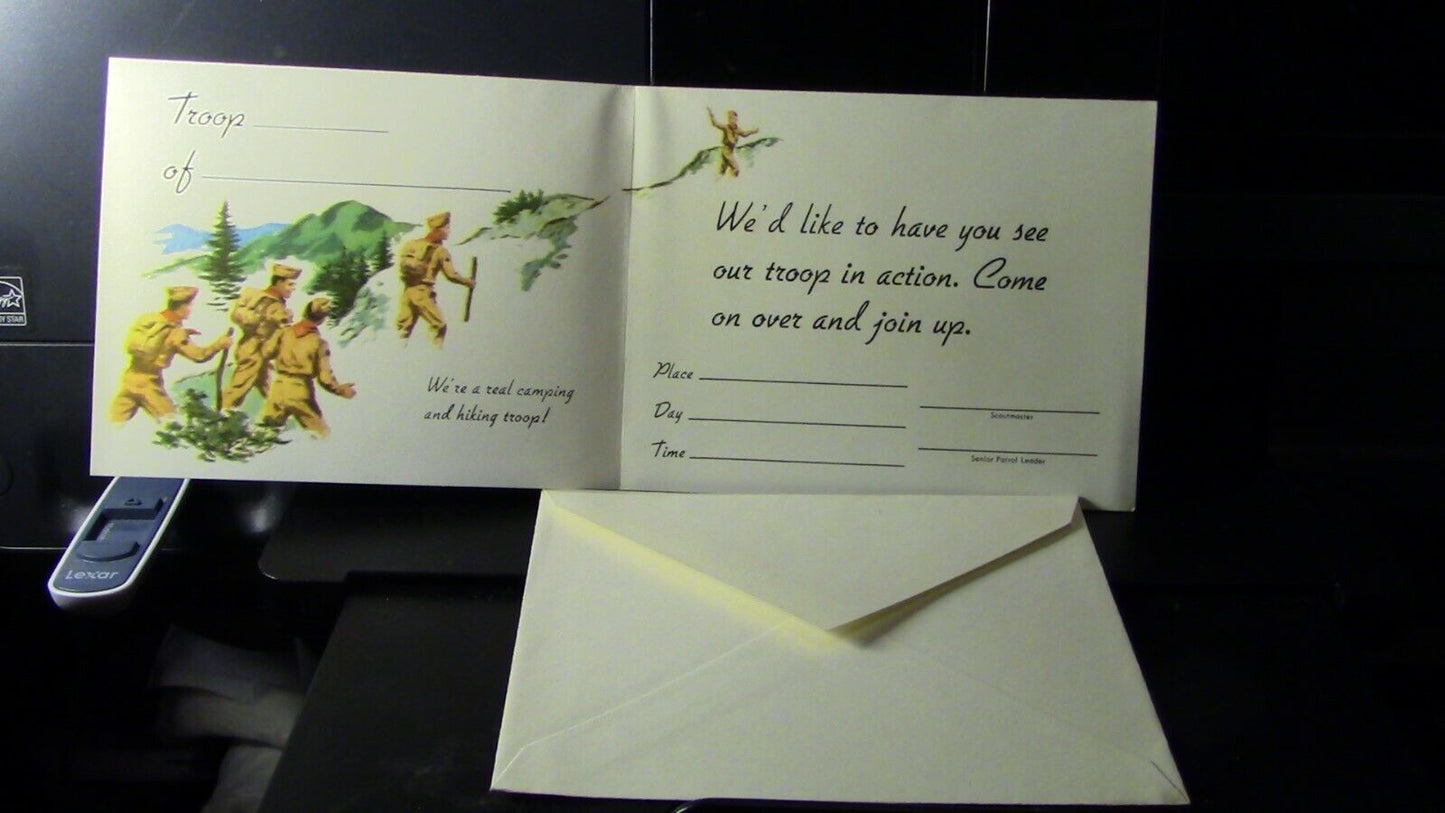 BSA/Boy Scouts: Vintage 50's "Come On, Join Our Gang" Card