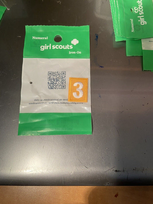 Official Girlscout Daisy Uniform Unit Number (3)  Patch (Brand New)