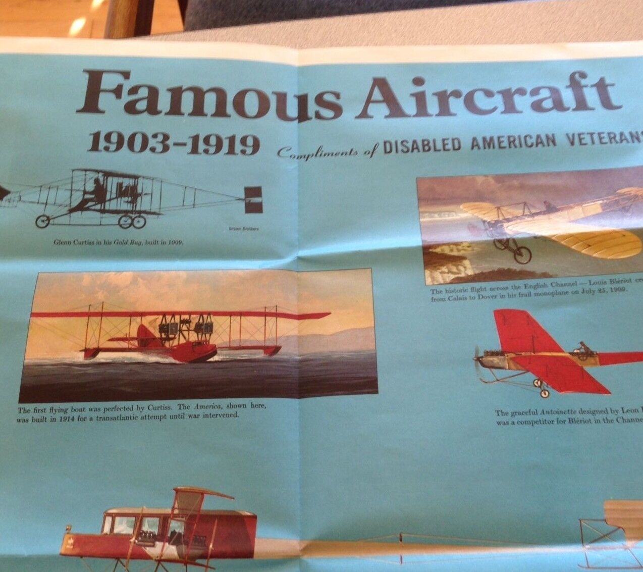 POSTER OF FAMOUS AIRCRAFT FROM 1903 TO 1919