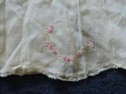 VINTAGE BABY GOWN--HAND MADE WITH EMBROIDERED FLOWERS