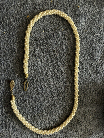 18 INCH (end to end) SMALL WHITE BEADS NECKLACE