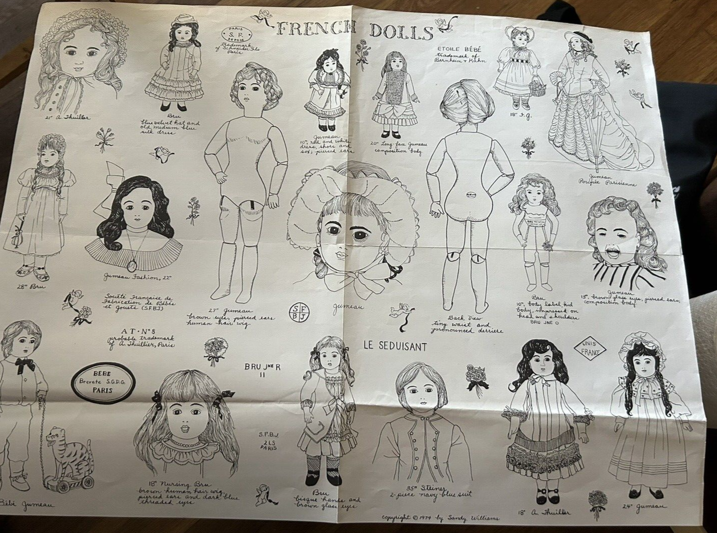 FRENCH DOLLS  1979 BY SANDY WILLIAMS--SCHNEIDER FILA PARIS