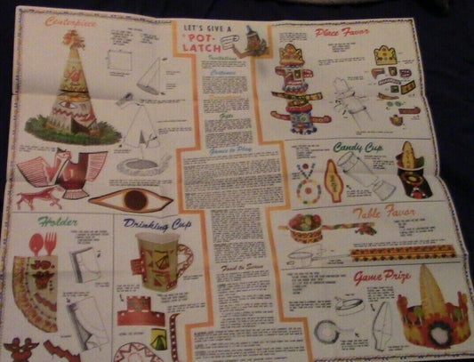Vintage 1960's "Let's Give a Potlatch" (American Indian for Party) Poster