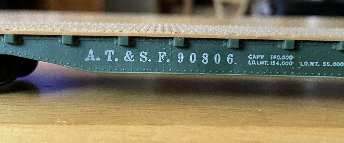 Model Railroad Flat Car-"A.T. & S.F." Flat Car