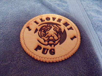 "I Love My Pug"9 Hand Made Paque