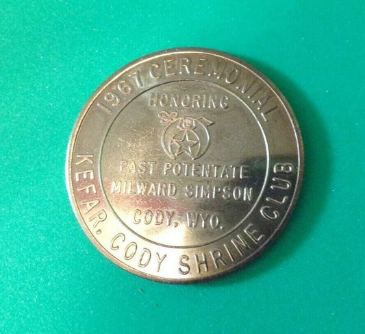 Shriners Club Kalif Temple, Cody Wyoming 1967 Coin