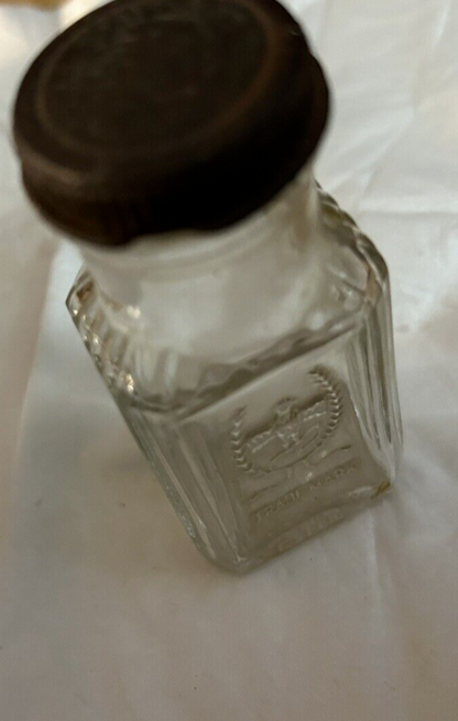 CLEAR VINTAGEBOTTLE WITH METAL SCREW ON CAP(EMPTY)