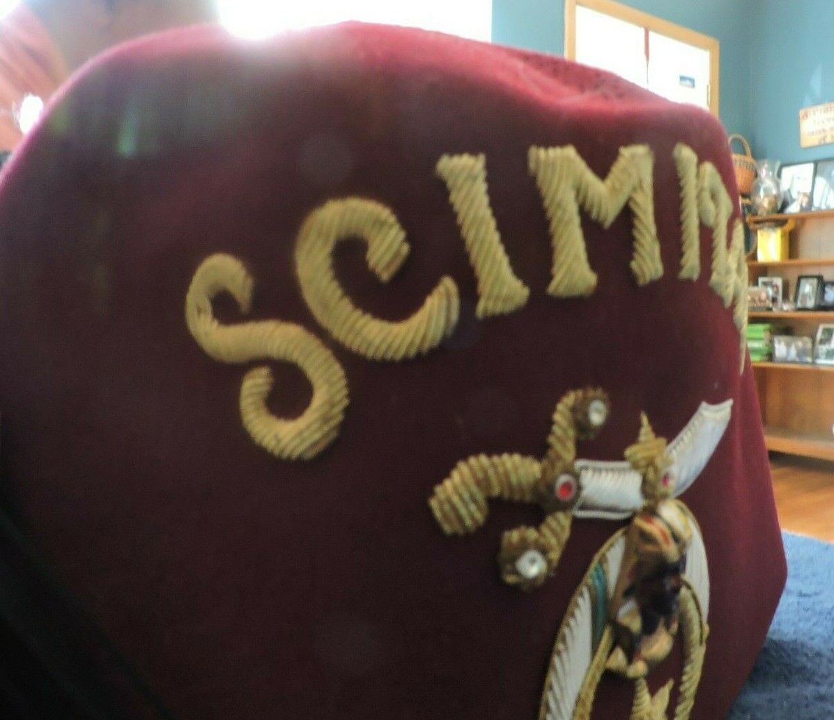 SCIMITAR FEZ  SIZE 71/4  (SHRINER HAT WITH RAISED LOGO)