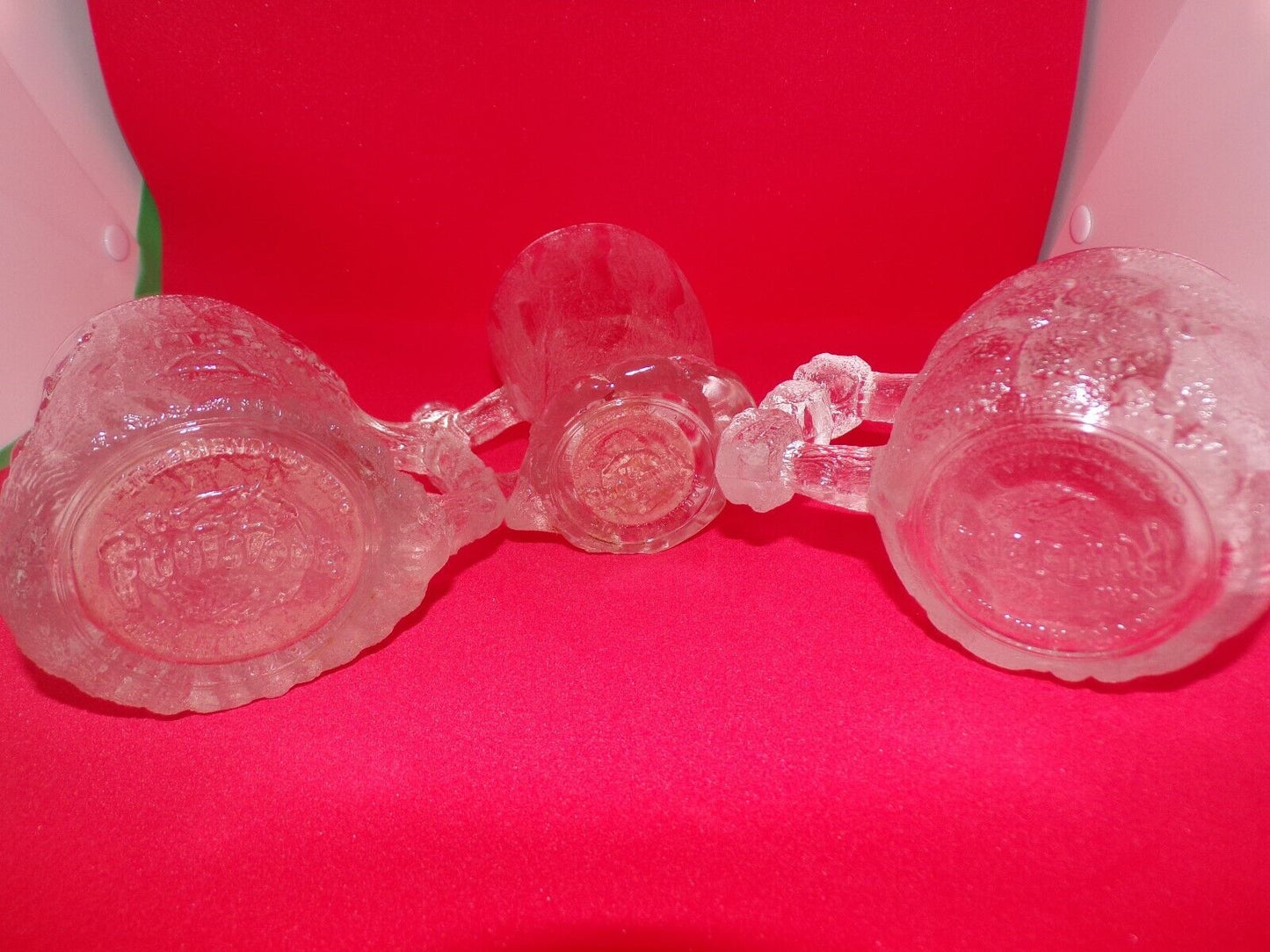 McDonald Flintstone Glass Mugs  set of 3