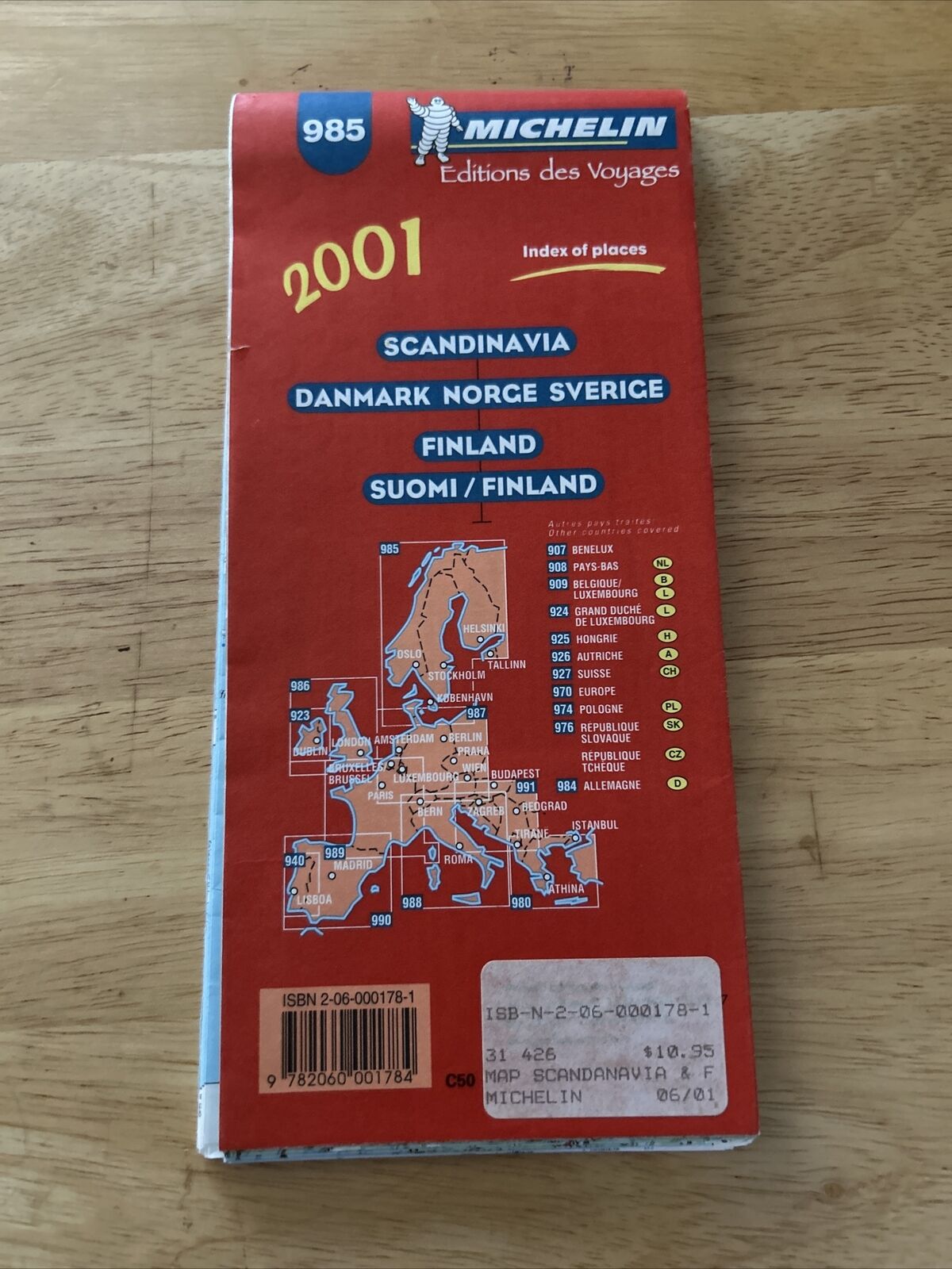 Michelin 2001, Scandanavia and Finland Map in Spanish