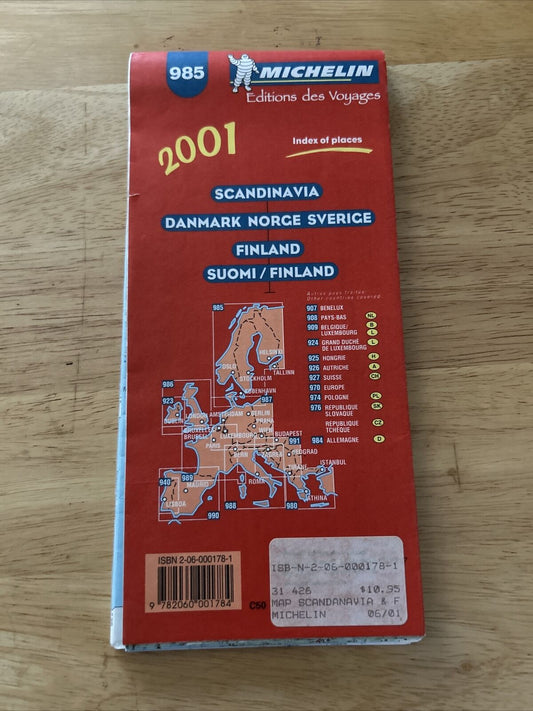 Michelin 2001, Scandanavia and Finland Map in Spanish