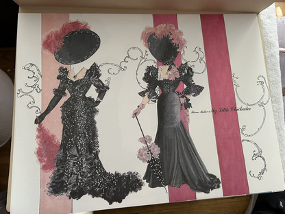 THREE SHEETS OF BEAUTIFUL OUTFITS--NO DOLL--BEULALI PEEL ME A GRAPE