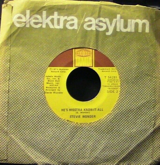 "Stevie Wonder", He's Misstra Know it all & Sir Duke, 45 RPM Vinyl Record