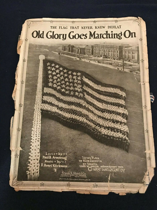 Vintage 1918 WWI Era Version: George M. Cohen: Over There Sheet Music
