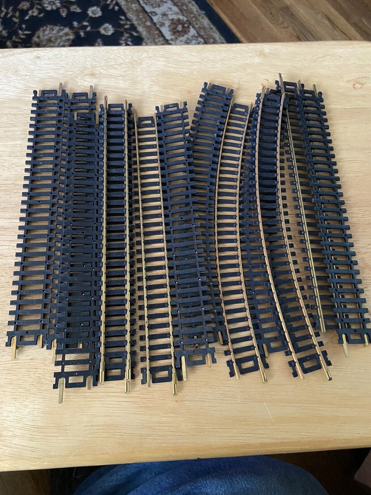 Model Railroad Track (2 Rails-3/4")  Lot of 13 Pieces (4 Curved/9 Straight)