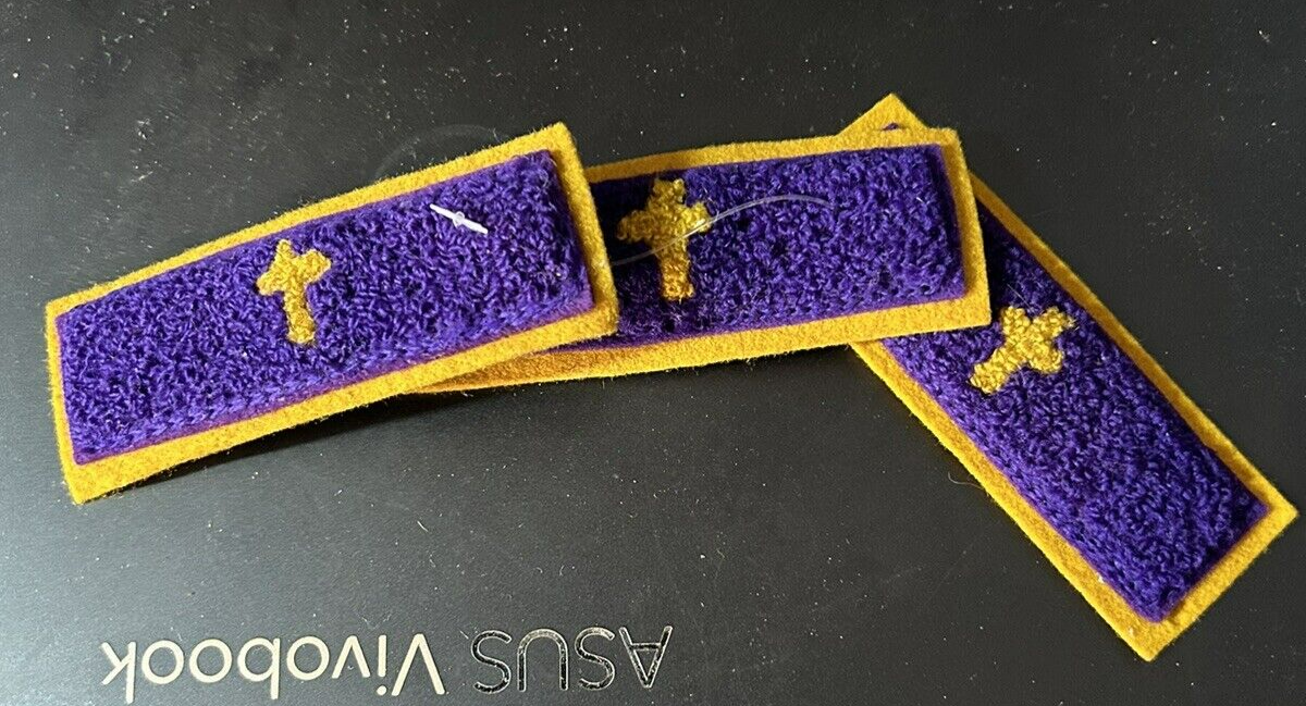 VINTAGE HIGH SCHOOL JACKET LETTER SUPPORT PATCH SET (3 PATCH SET) WITH CROSS
