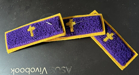 VINTAGE HIGH SCHOOL JACKET LETTER SUPPORT PATCH SET (3 PATCH SET) WITH CROSS