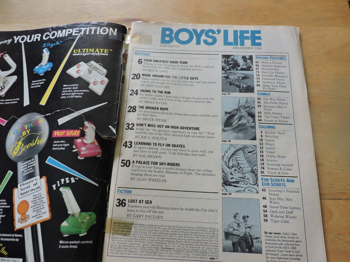BOYS' LIFE MAGAZINE  DECEMBER 1988, WORKING TOGETHER TO FEED THE HUNGRY