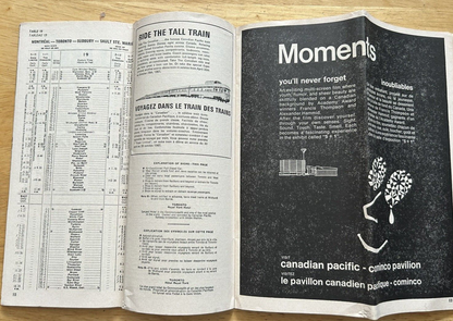 CANADIAN PACIFIC TIMETABLE APRIL 30, 1967 TO OCTOBER 28, 1967