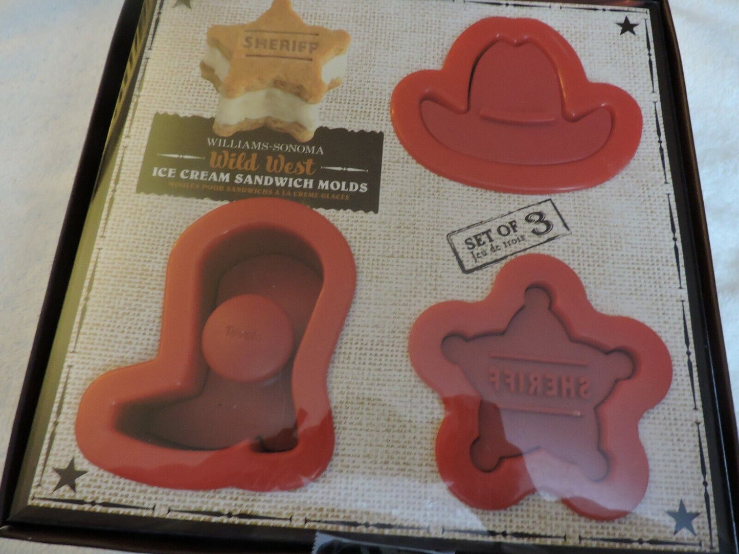 WILD WEST ICE CREAM SANDWICH MOLDS  SET OF 3 (NIB)