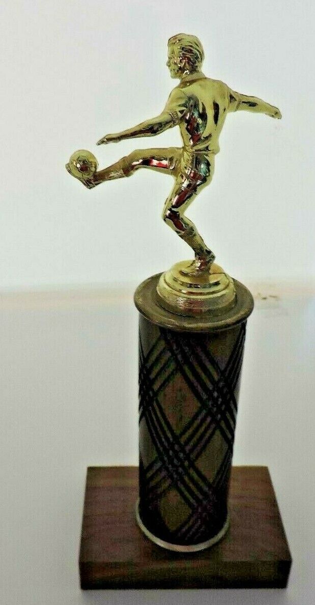 SOCCER TROPHY-10  INCHES TALL,  3X4  INCH WOODEN  BASE