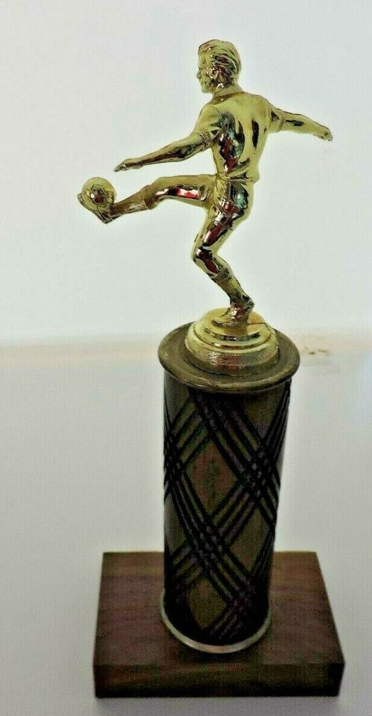 SOCCER TROPHY-10  INCHES TALL,  3X4  INCH WOODEN  BASE