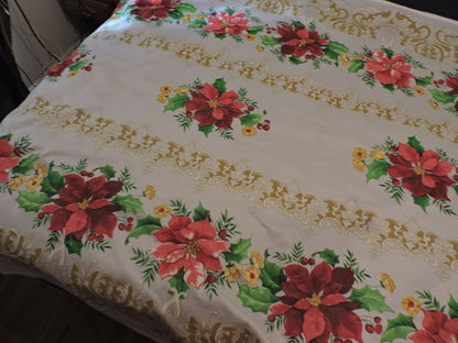 POINSETTIA TABLE CLOTH--87"X61"