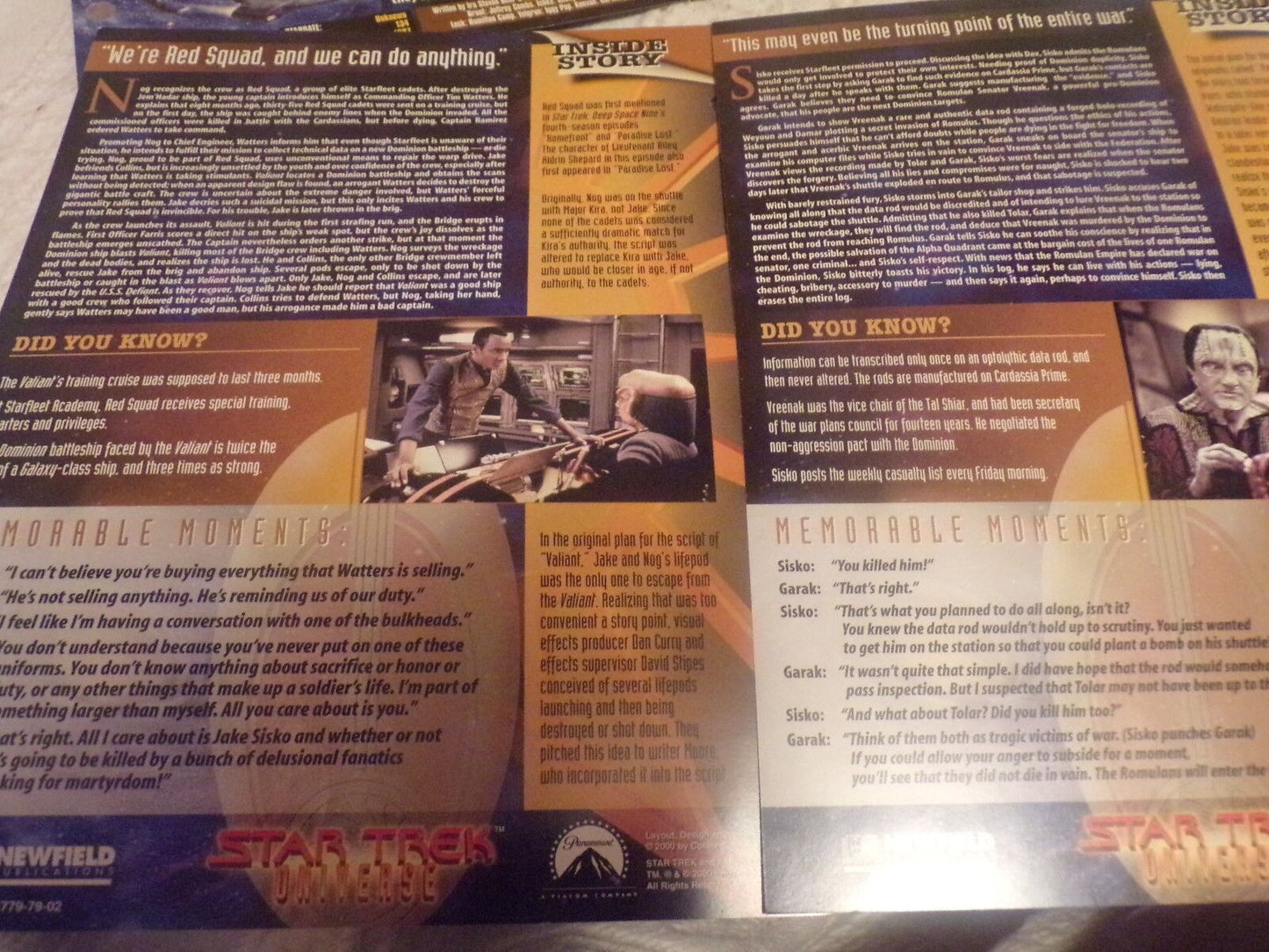 Star Trek: Deep Space Nine Movie Cards Size: 7 1/4" X 9 3/4"