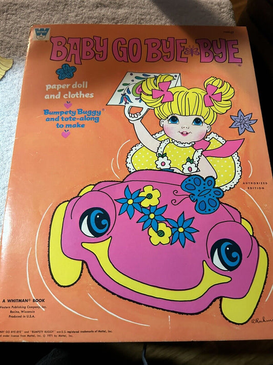 WHITMAN BABY GO BYE BYE PAPER DOLL AND CLOTHES ( BUGGY NOT INCLUDED) 1971