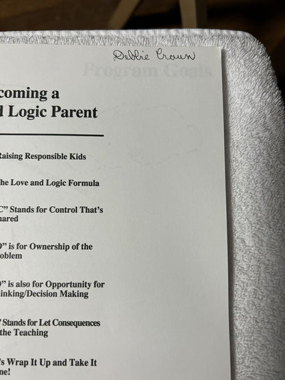 CLINE-FAY INSTITUTE: BECOMING A LOVE & LOGIC PARENT 1993