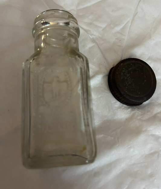 CLEAR VINTAGEBOTTLE WITH METAL SCREW ON CAP(EMPTY)