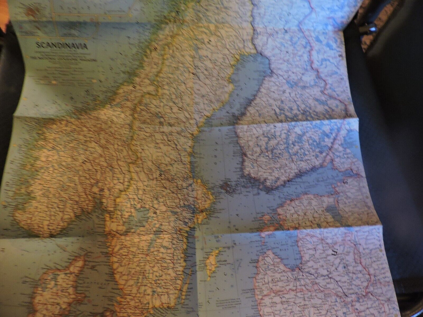 NATIONAL GEOGRAPHIC MAGAZINE MAP OF SCNDINAVIA 1963