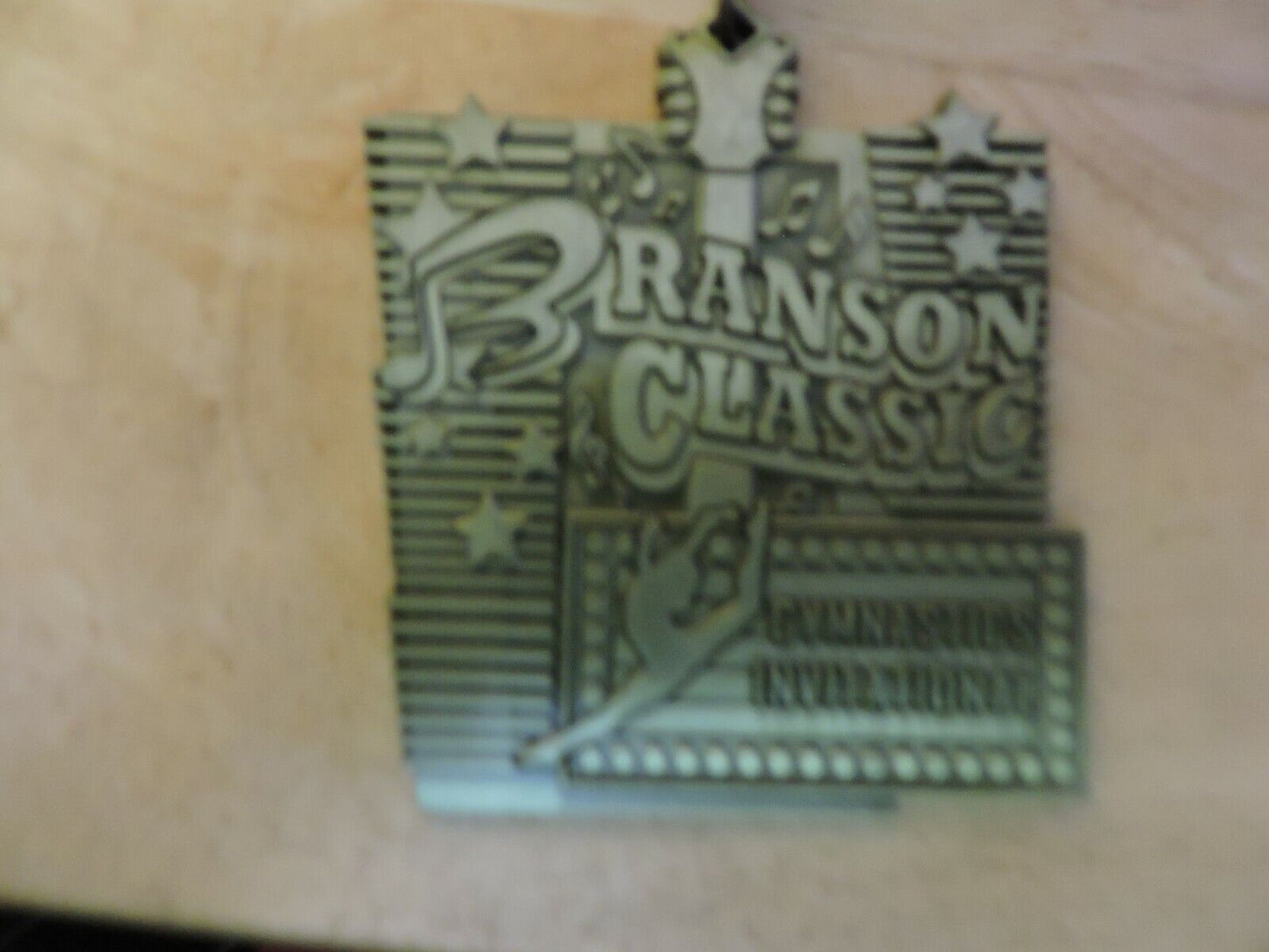 BRANSON CLASSIC GYMNASTICS INVITATIONAL 3X2.5 INCH MEDAL, PINK RIBBON