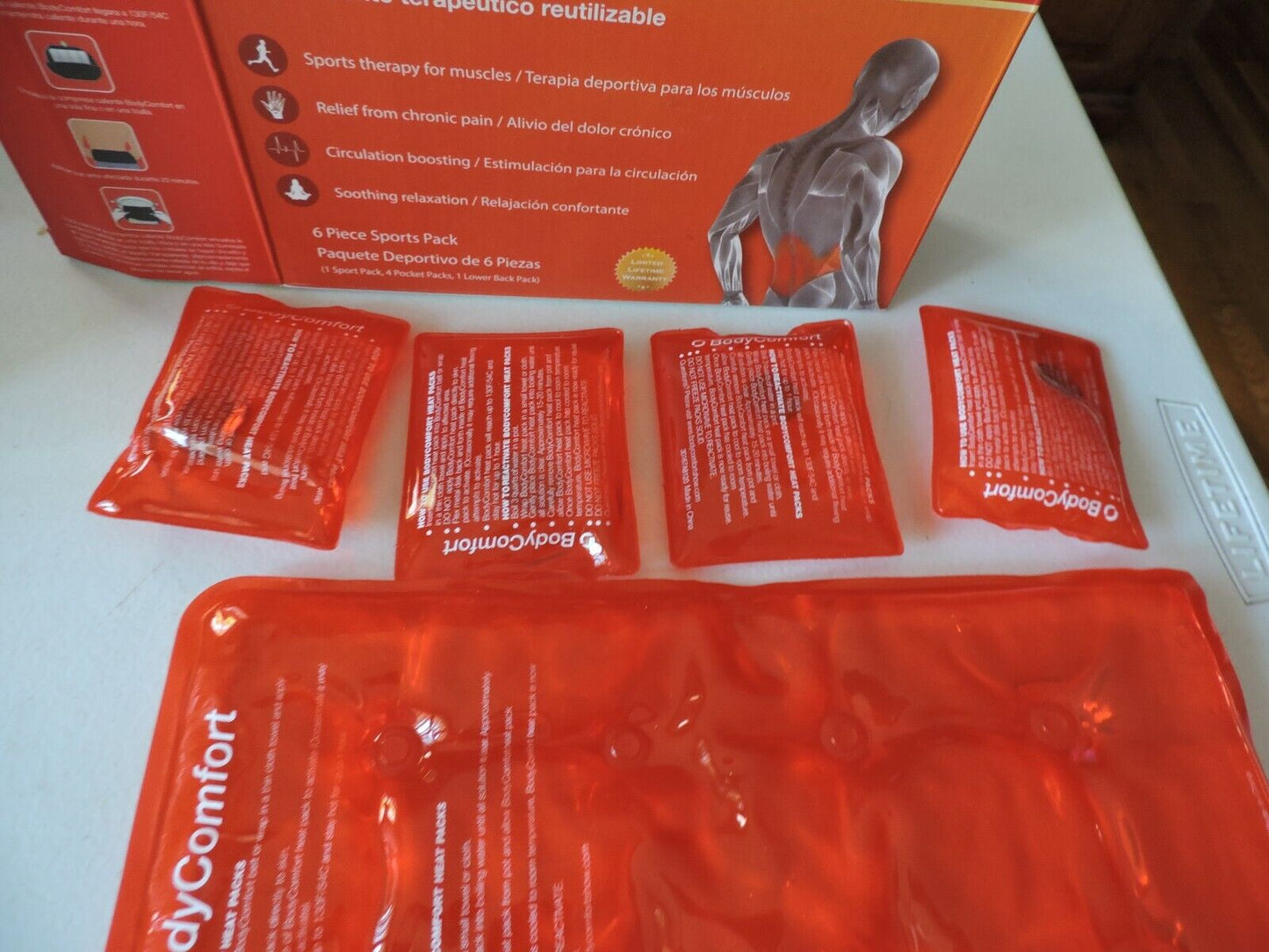 Body Comfort Reusable Therapeutic Heat Pads (6 Pieces =13x6,11x6 and 4--3.5x2.5)